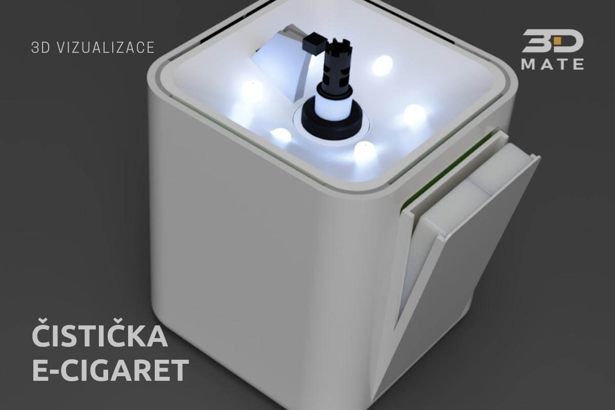 3D vizualizace čističky elektronických cigaret - 3Dmate.cz